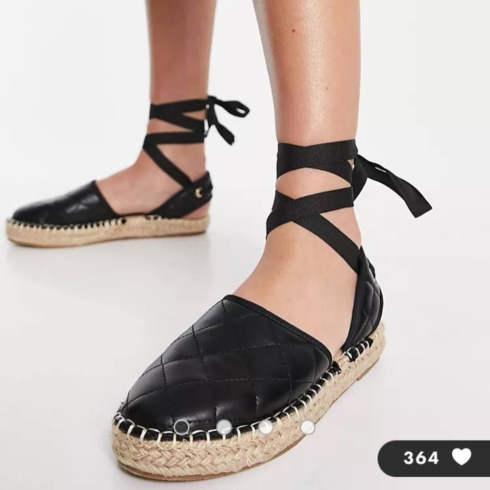 ASOS Black Truffle Collection Tie Leg Espadrilles